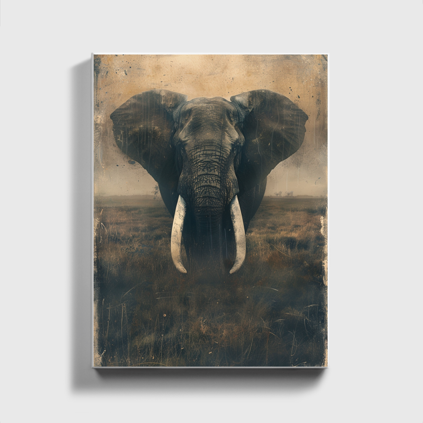 Bemalter Elefant auf dem Feld