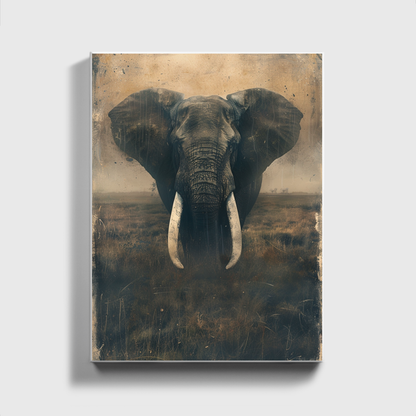 Bemalter Elefant auf dem Feld