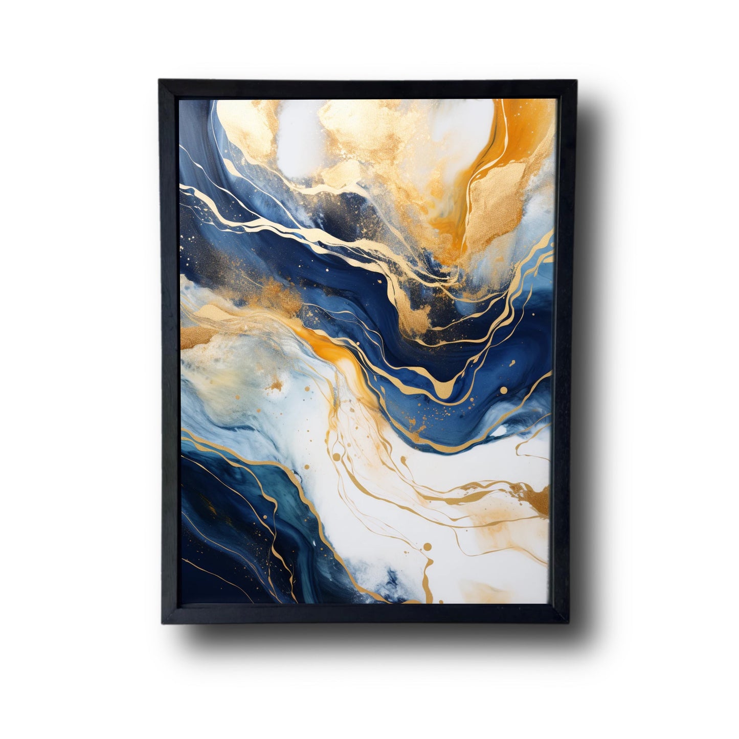 Abstract Painting White Blue And Gold 2.0