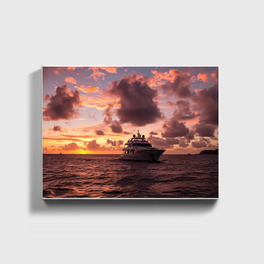 Private Yacht In Sunset