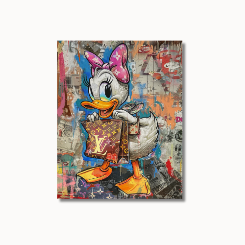 Painted Daisy Duck Louis Vuitton Looking in Bag