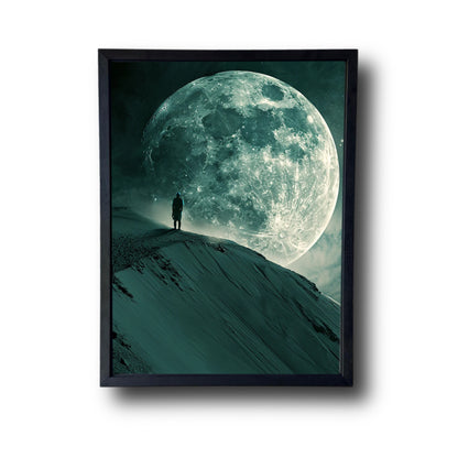 Man Stand Front of Moon