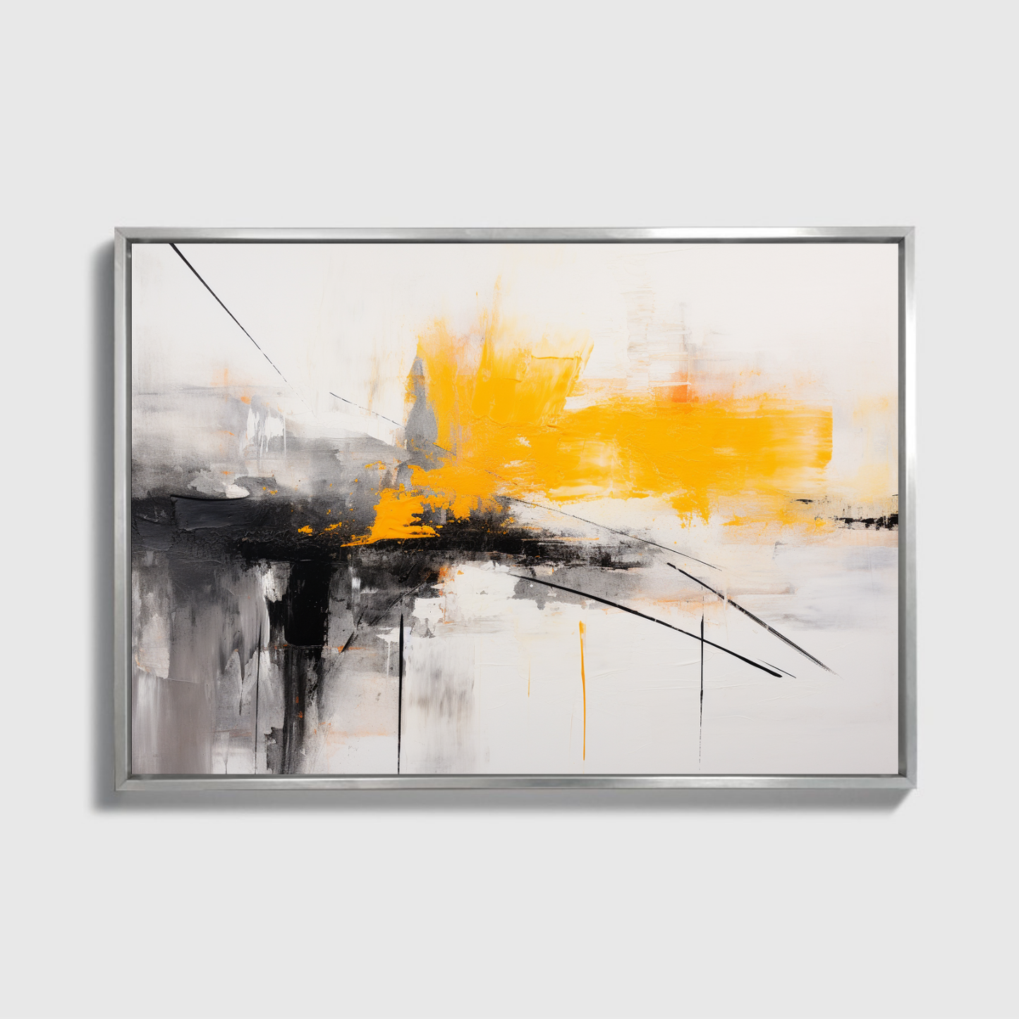 Abstract Black And Yellow Painting