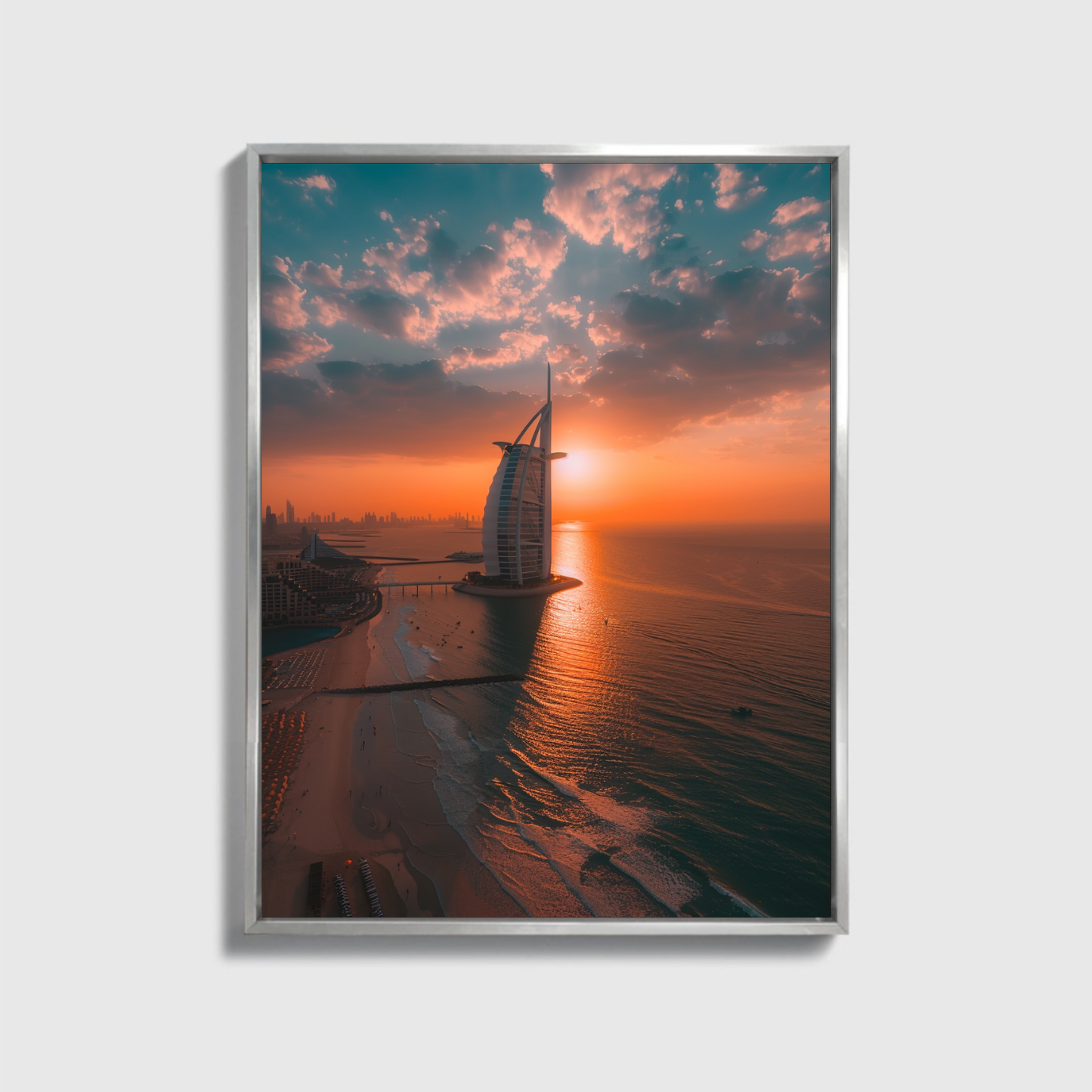 Sonnenuntergangsansicht des Burj Al Arab
