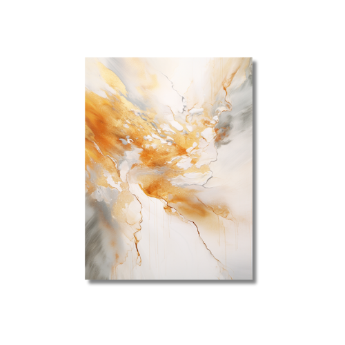 Abstract Painting With White And Gold