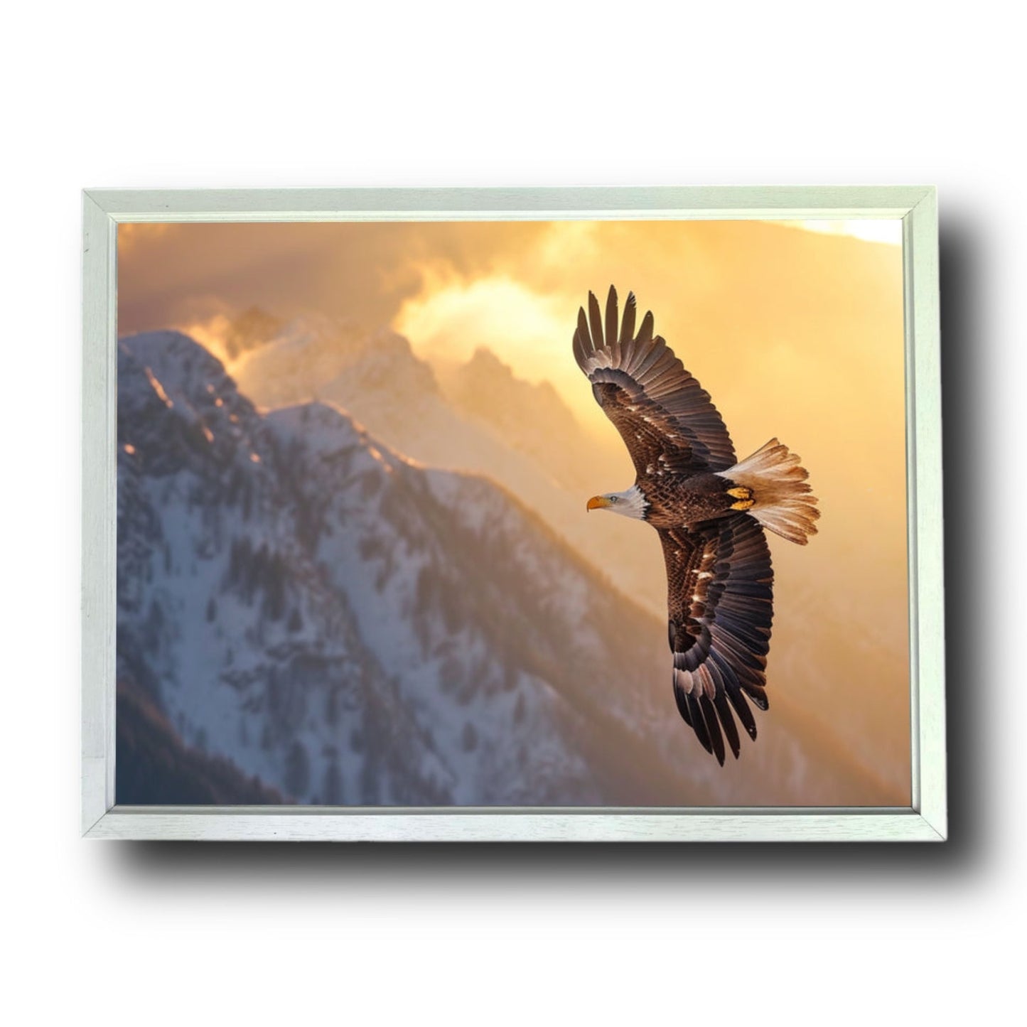 Eagle Soaring Above Mountain