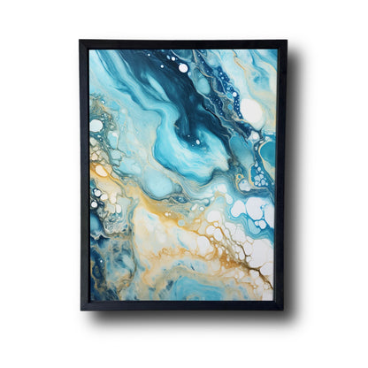 Abstract Painting Turquoise And White 2.0