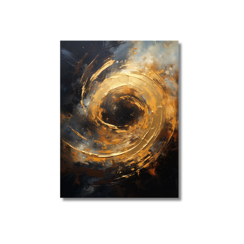 Modern Painting With Black And Gold