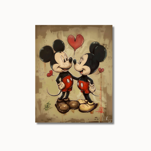 Painted Mickey and Minnie Romantic