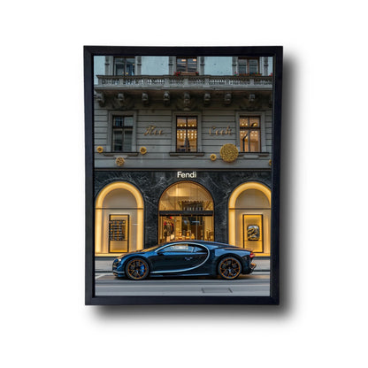 Bugatti Chiron Front of Fendi Store