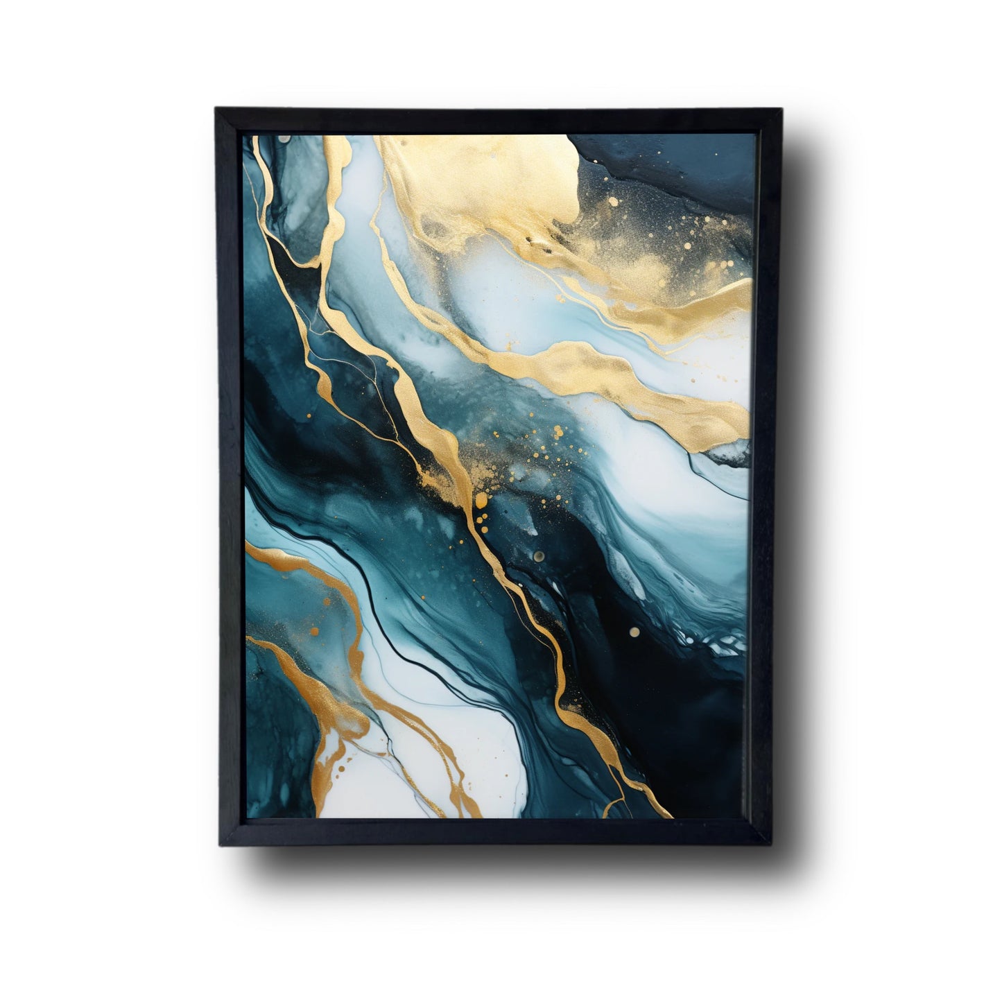 Abstract Golden And Swirls Green Painting