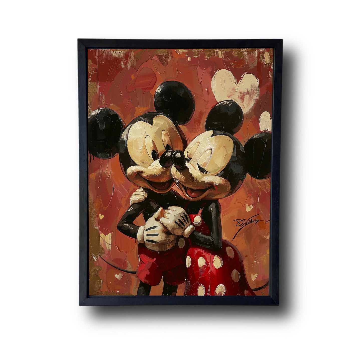 Mickey and Minnie romantic Love painted