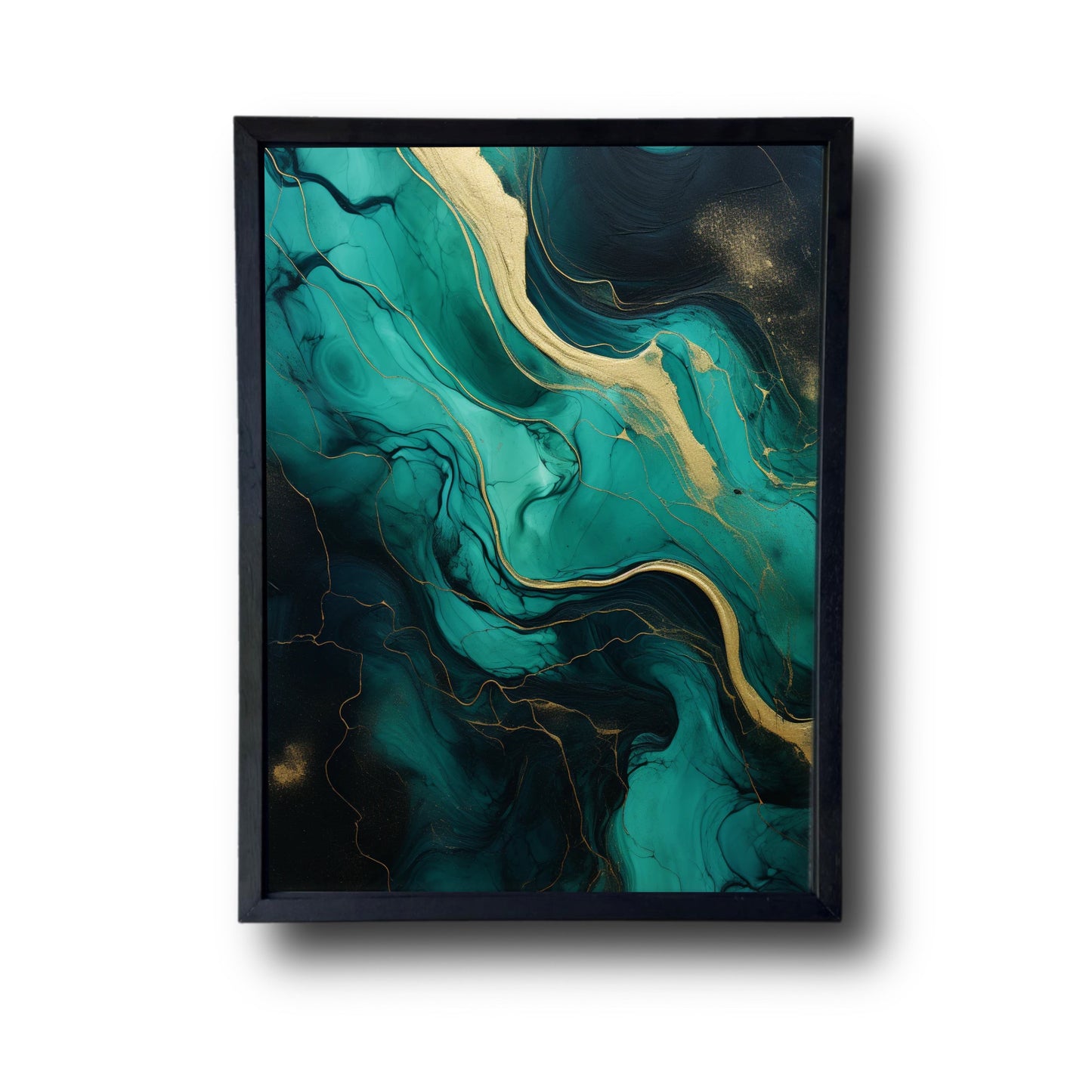 Abstract Golden And Swirls Green Painting 2.0