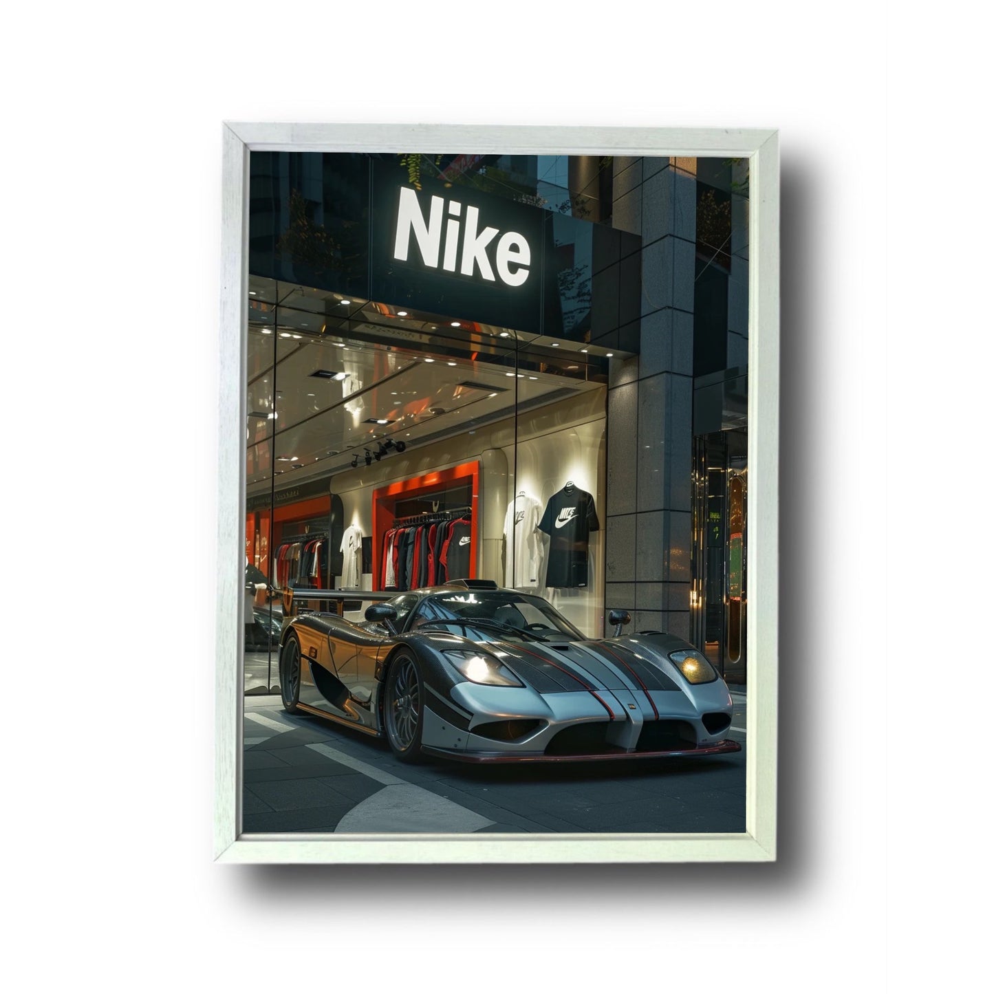 Supercar Front of Nike Store