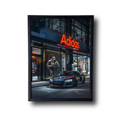 Audi R8 Front of Adidas Store