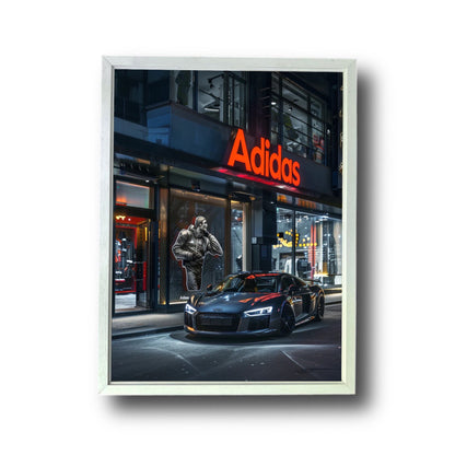 Audi R8 Front of Adidas Store