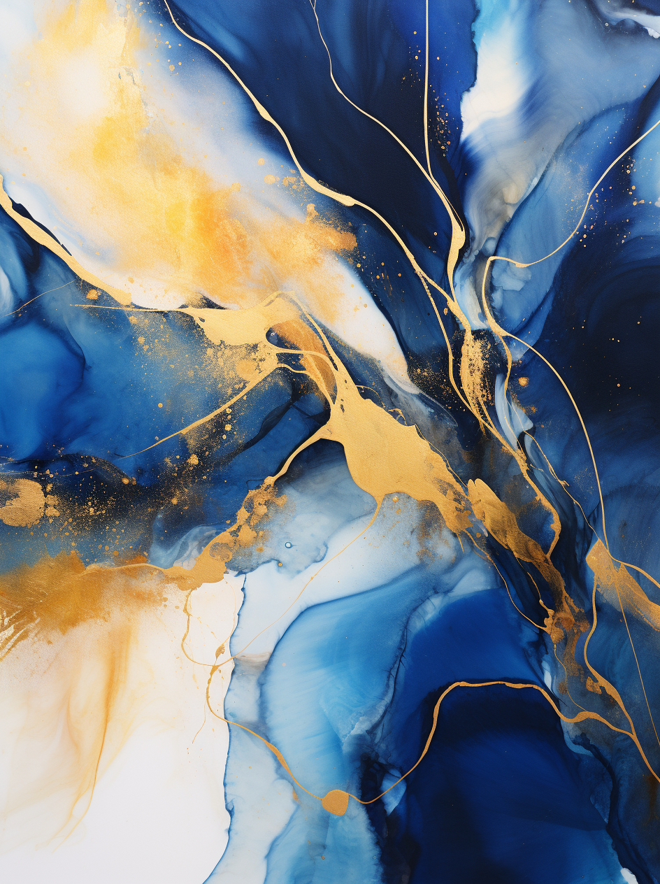 Blue And Gold Abstract