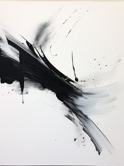 Abstract Black And White Painting