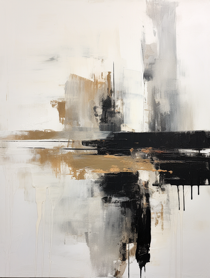 Abstract Painting Black Brown And White