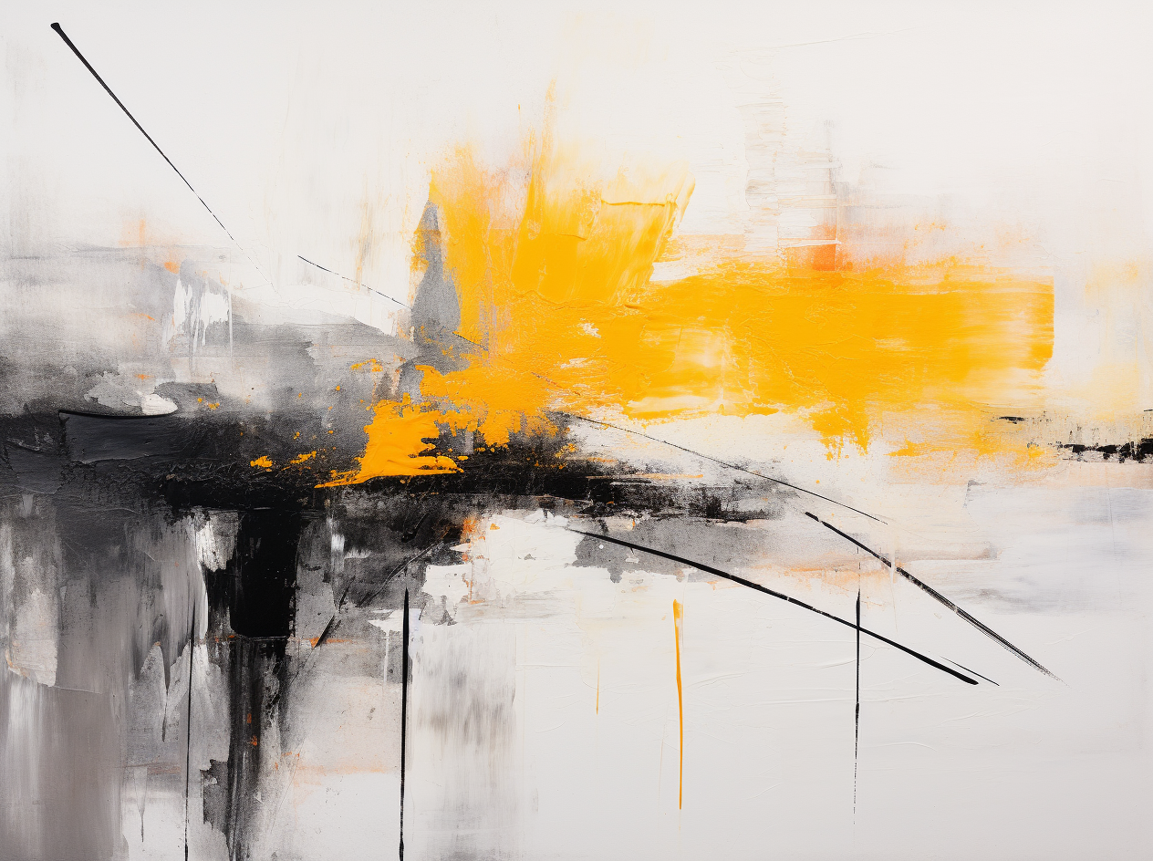 Abstract Black And Yellow Painting