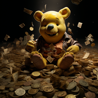 Winnie The Poo With Coins