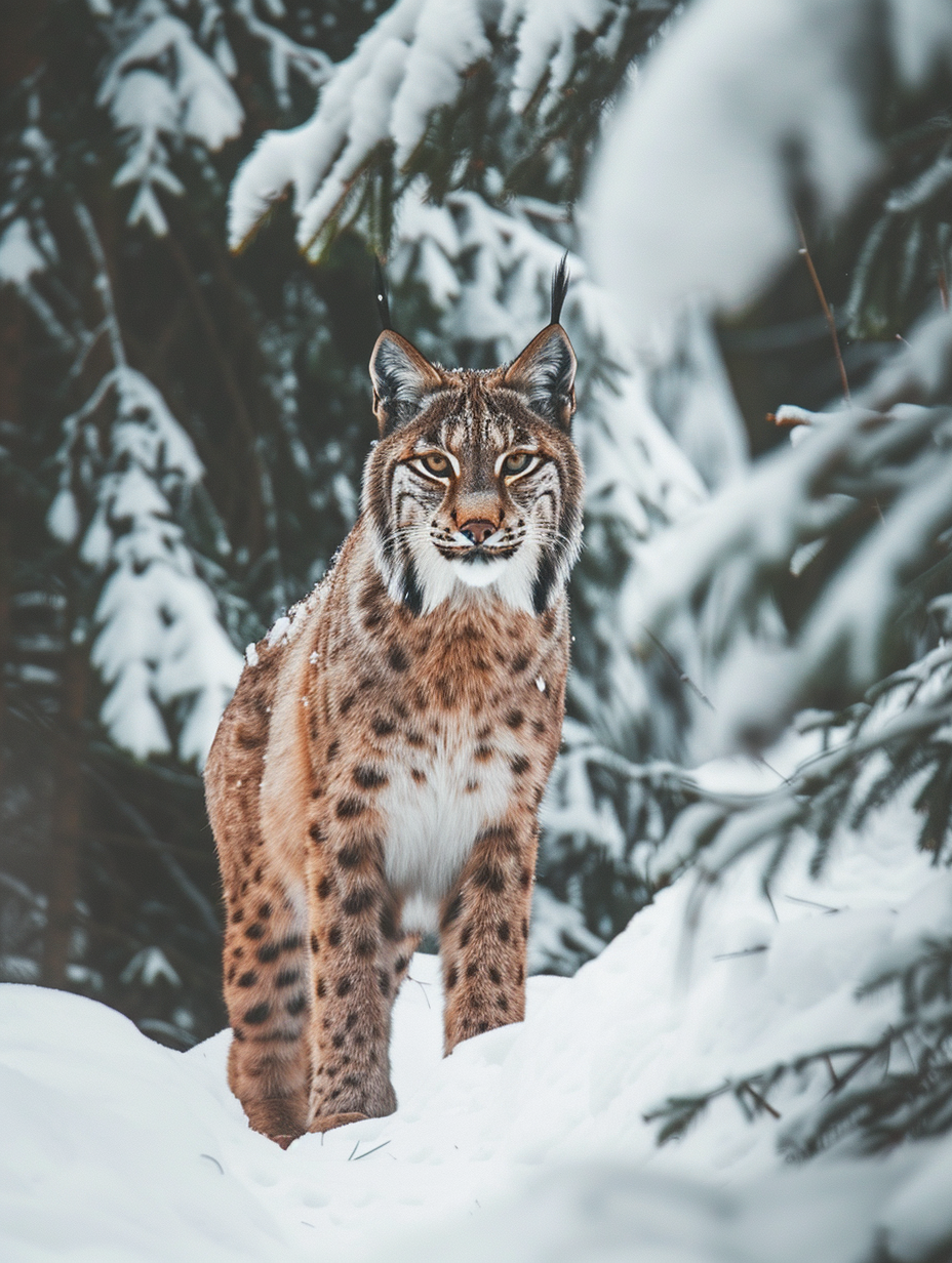 Lynx in The Snow