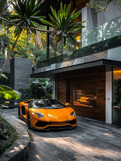Luxury Mansion WIth Yellow Lambo