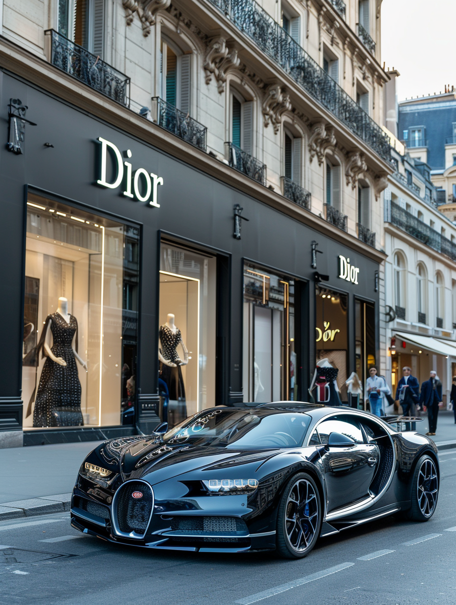 Bugatti Chiron Front of Dior Store 2.0