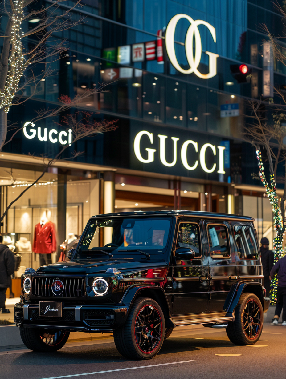 G Wagon Front of Gucci Store 2.0