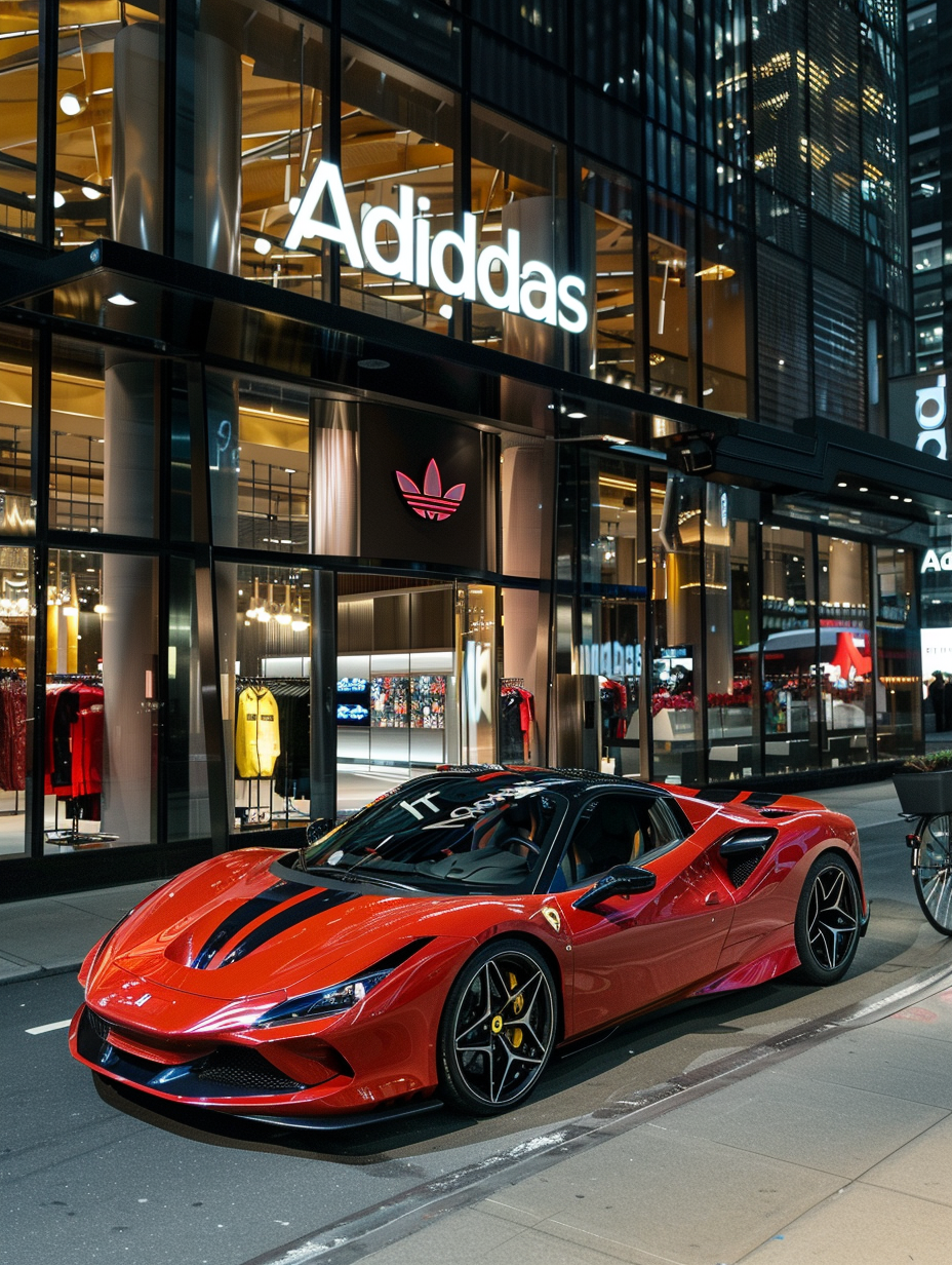 Ferarri Front of Adidas Store