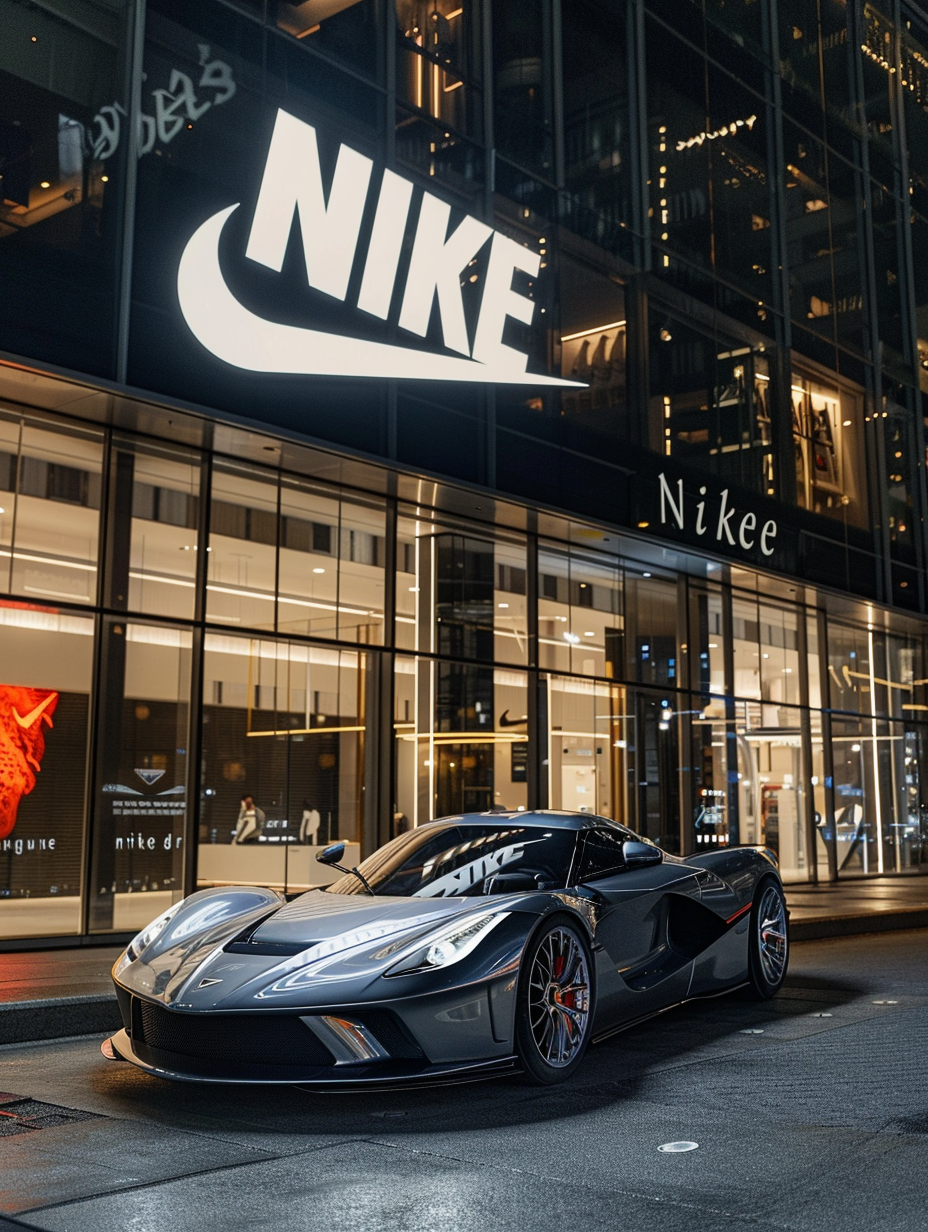 Ferarri Front of Nike Store