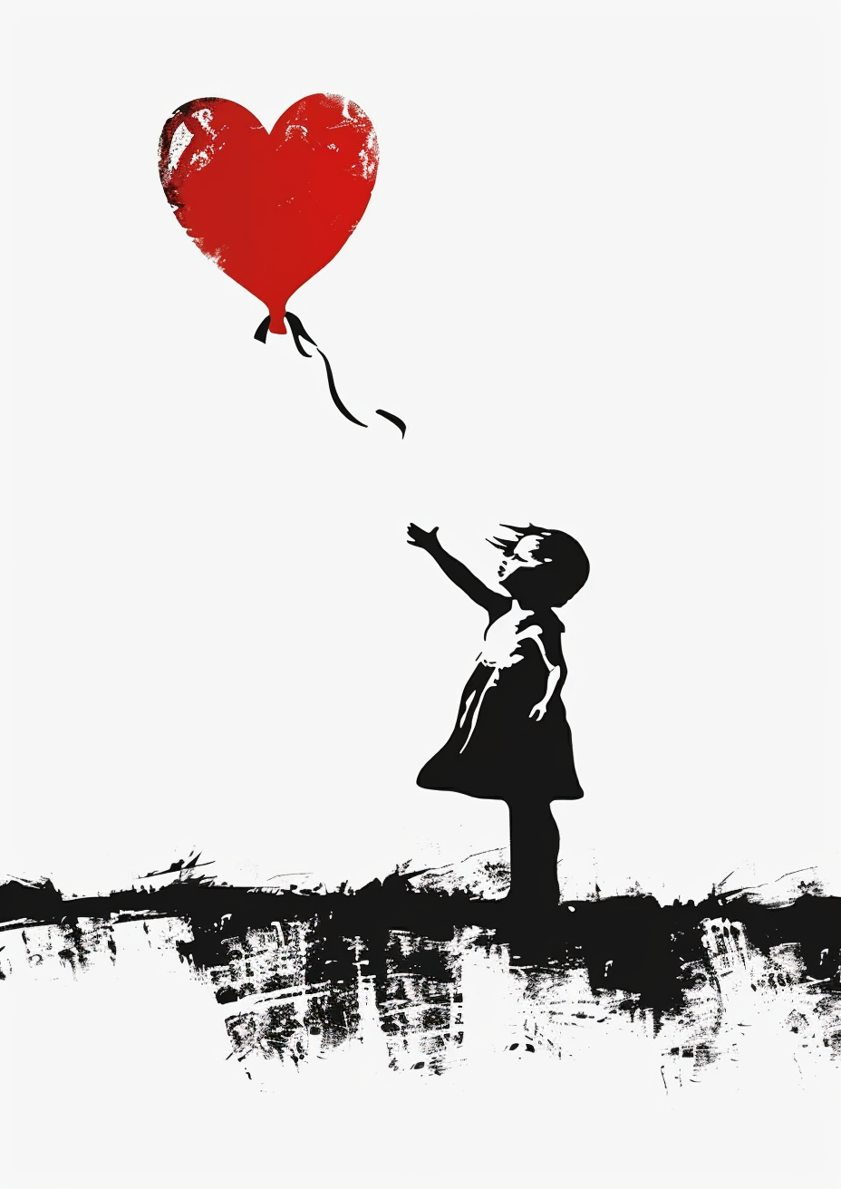 The Girl with the Love Balloon Left