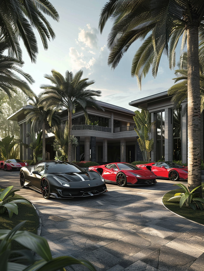 Luxury Mansion WIth 3 Supercars Front