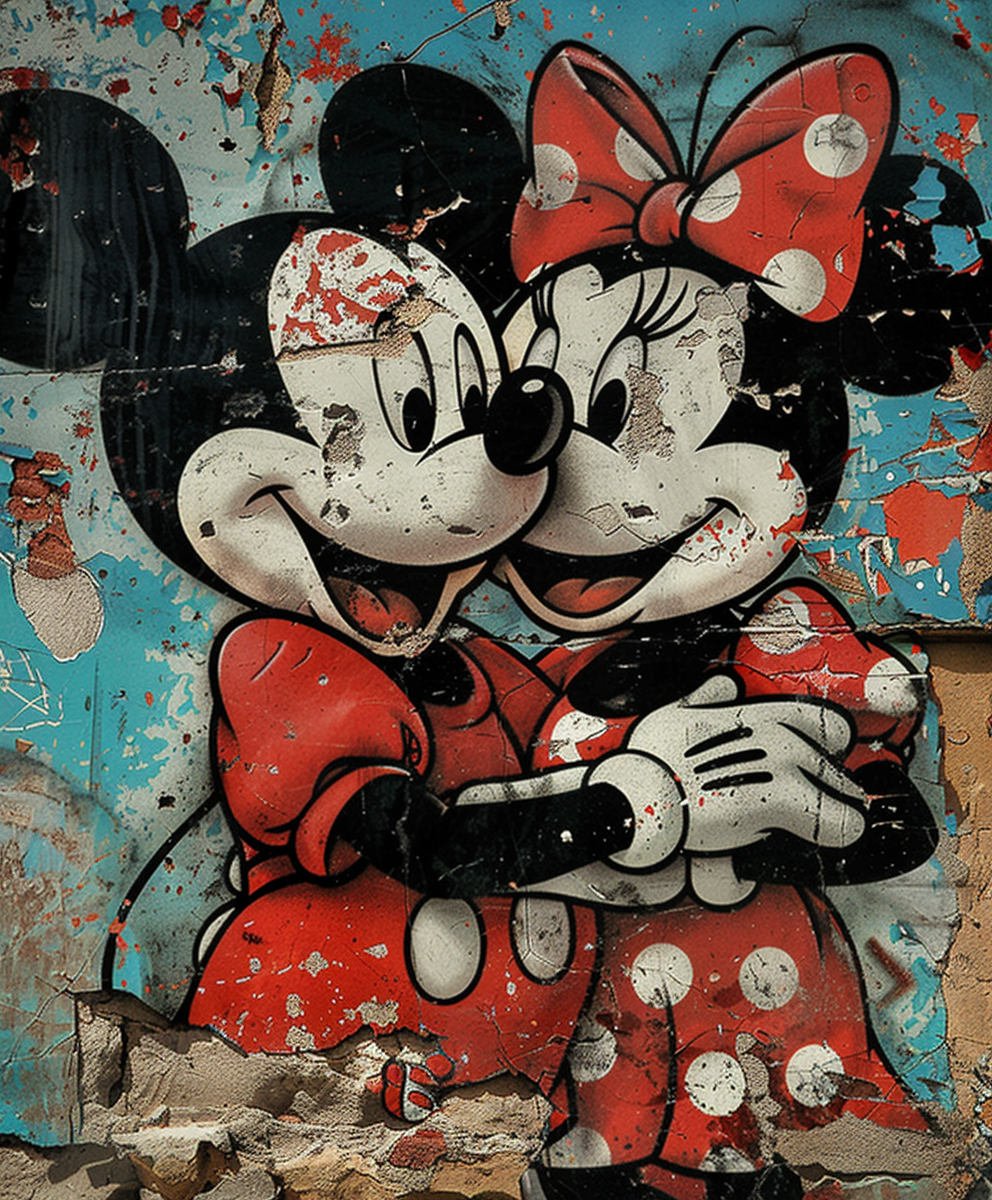 Mickey and minnie painted
